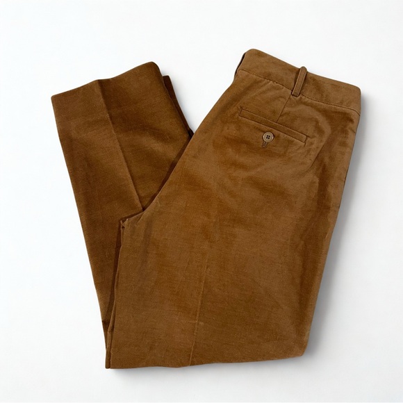 Talbots Curvy Petite Brown Velvet Pants Size 10P Straight Leg - Picture 3 of 9